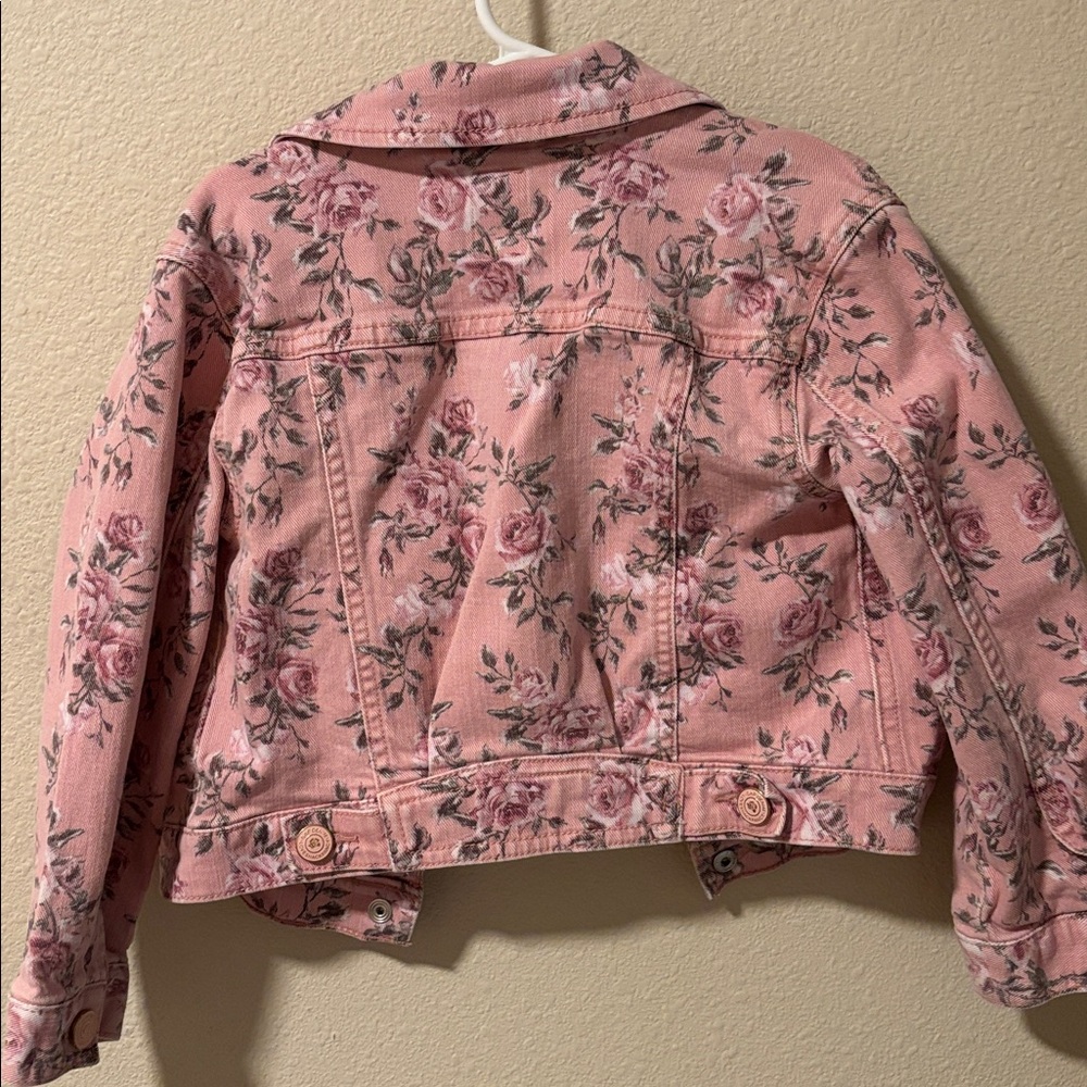 LOVESHACKFANCY x Gap Kids Girls Pink Denim Jean Jacket - Picture 5 of 5